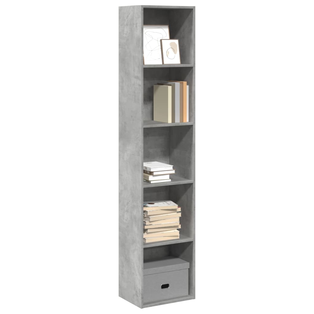 vidaXL Bücherregal Betongrau 40x30x189 cm Holzwerkstoff