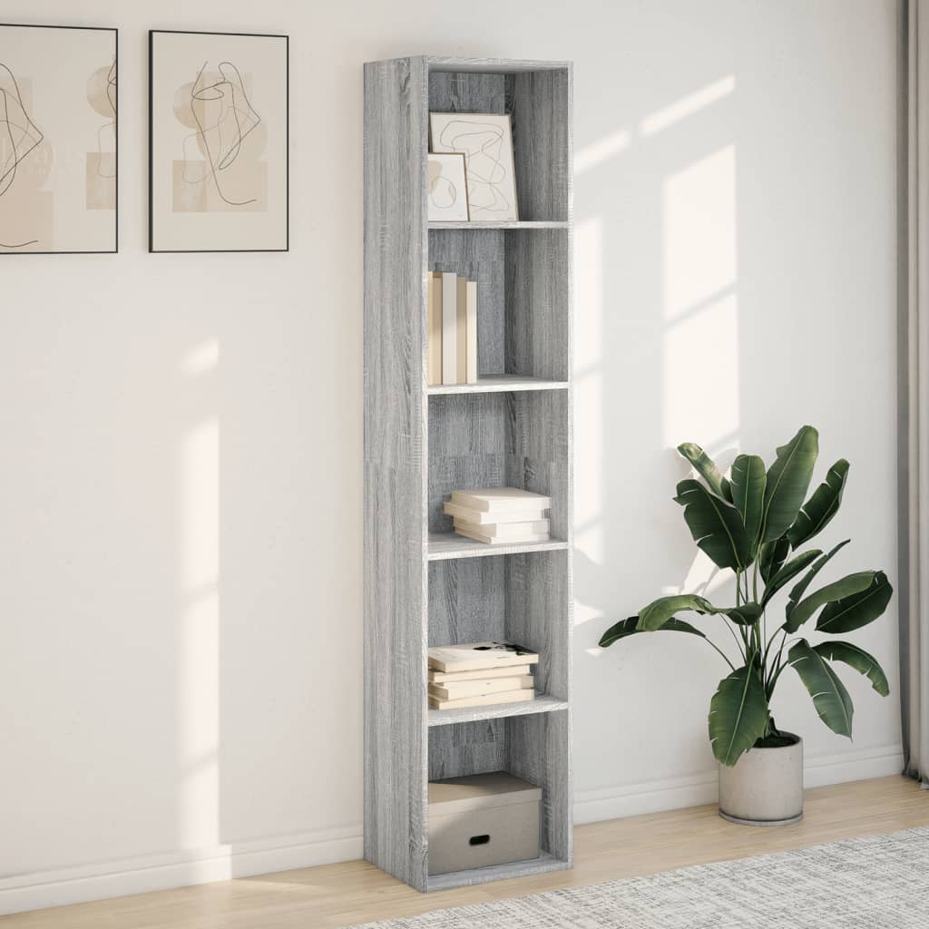 vidaXL Bücherregal Grau Sonoma 40x30x189 cm Holzwerkstoff