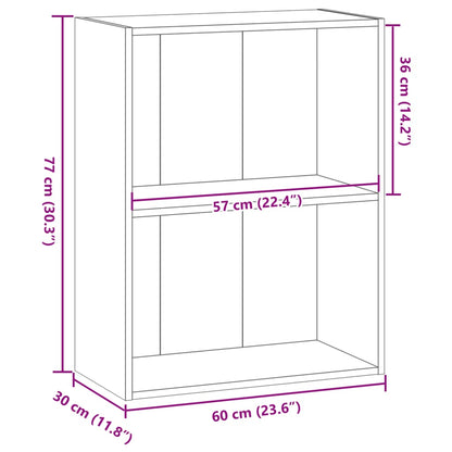 vidaXL Bücherregal Artisan-Eiche 60x30x77 cm Holzwerkstoff