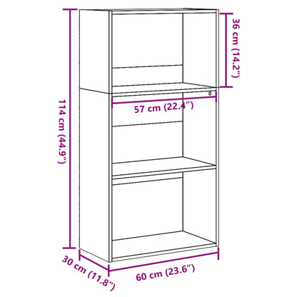 vidaXL Bücherregal Weiß 60x30x114 cm Holzwerkstoff