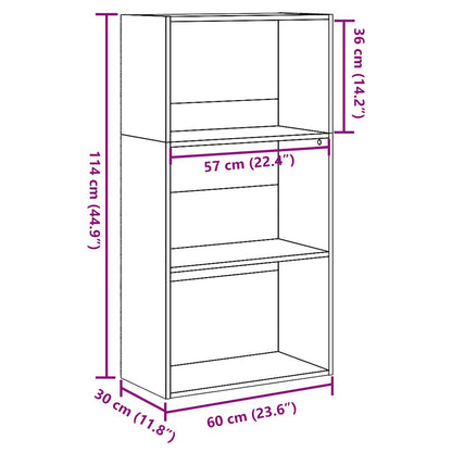 vidaXL Bibliothèque aspect bois recyclé 60x30x114 cm Bois d'ingénierie