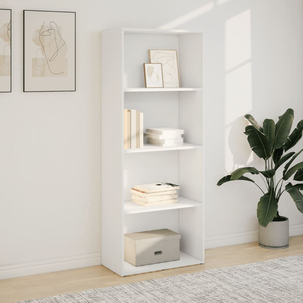 vidaXL Bücherregal Weiß 60x30x152 cm Holzwerkstoff