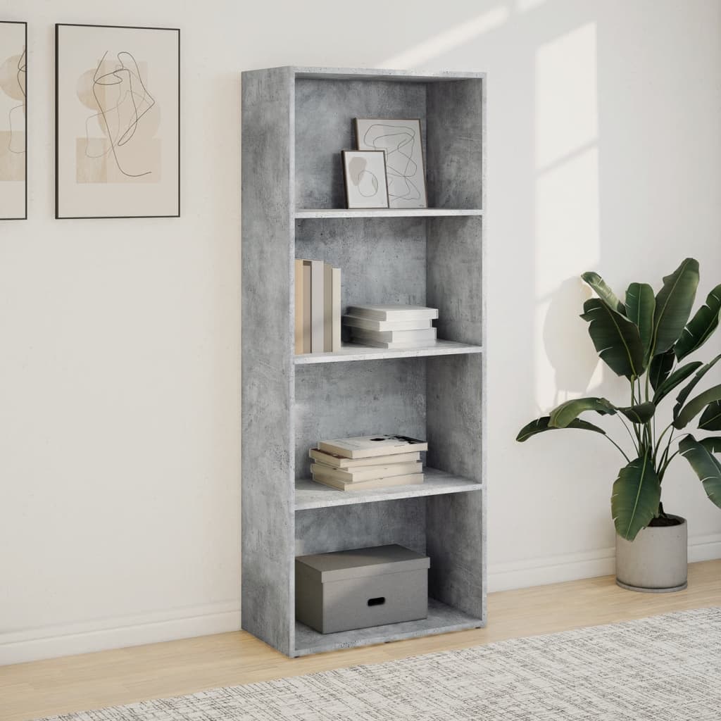 vidaXL Bücherregal Betongrau 60x30x152 cm Holzwerkstoff