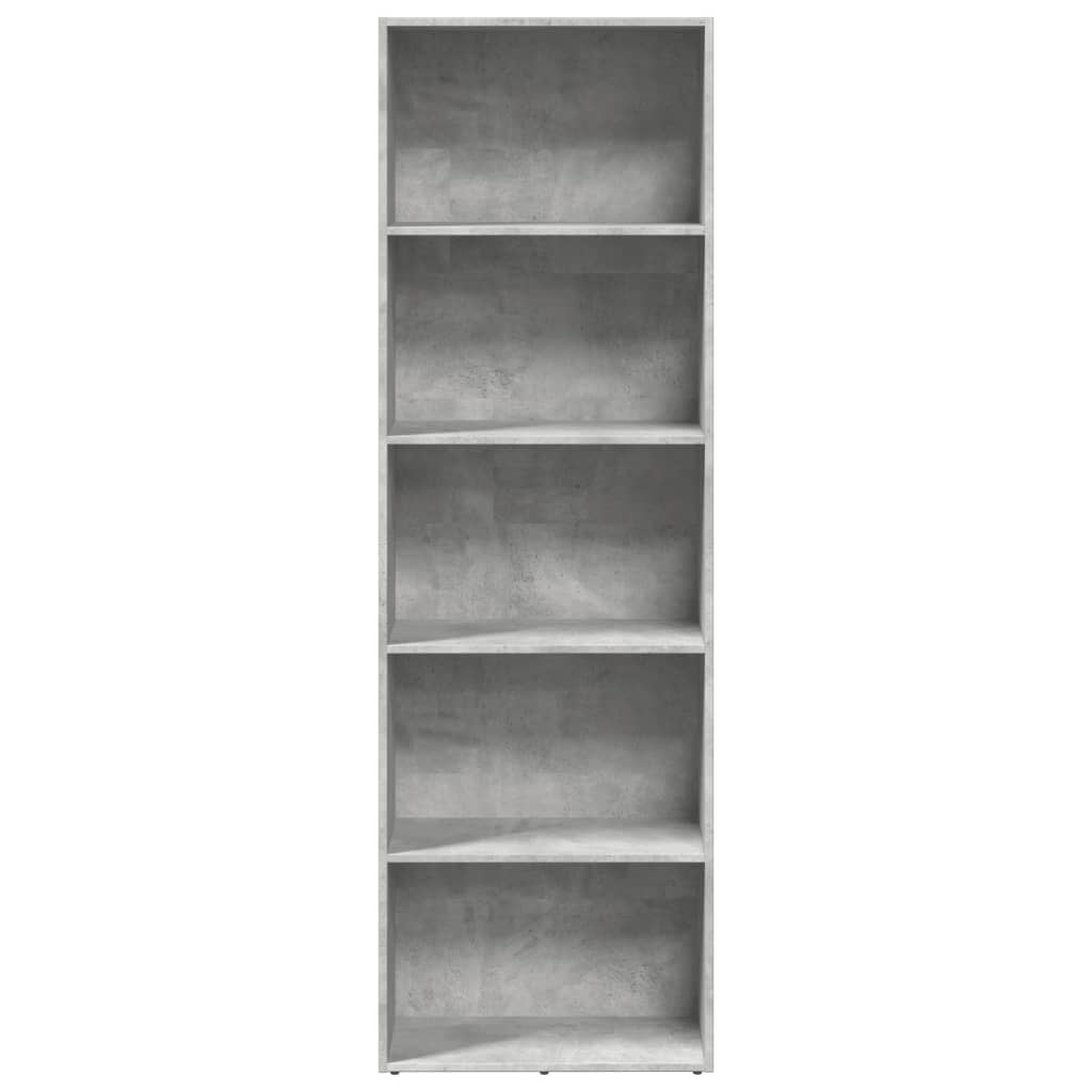 vidaXL Bücherregal Betongrau 60x30x189 cm Holzwerkstoff