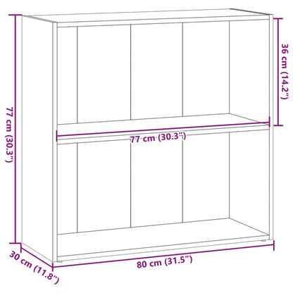 vidaXL Bücherregal Räuchereiche 80x30x77 cm Holzwerkstoff