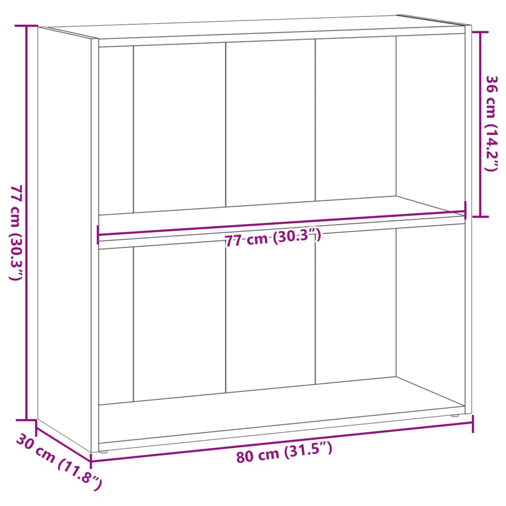 vidaXL Bücherregal Altholz-Optik 80x30x77 cm Holzwerkstoff
