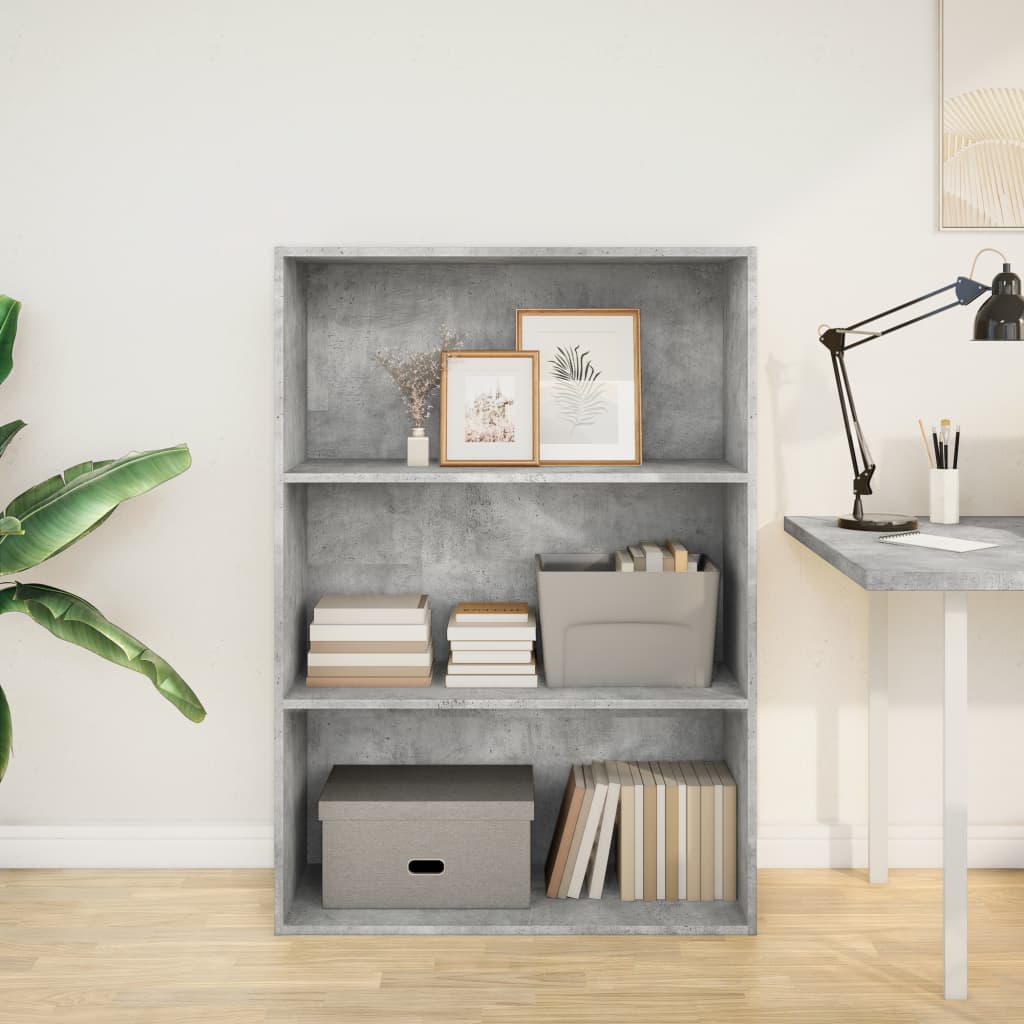 vidaXL Bücherregal Betongrau 80x30x114 cm Holzwerkstoff