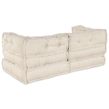 vidaXL Canapé modulaire 2 pièces crème 140 x 70 x 56 cm tissu