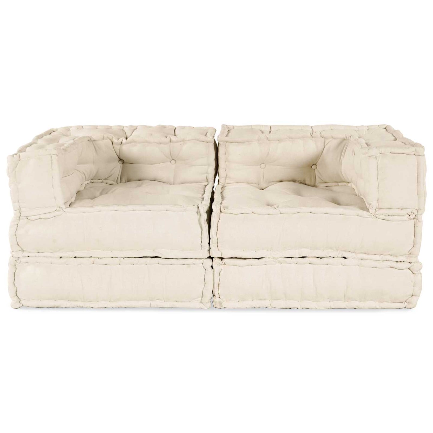 vidaXL Canapé modulaire 2 pièces crème 140 x 70 x 56 cm tissu