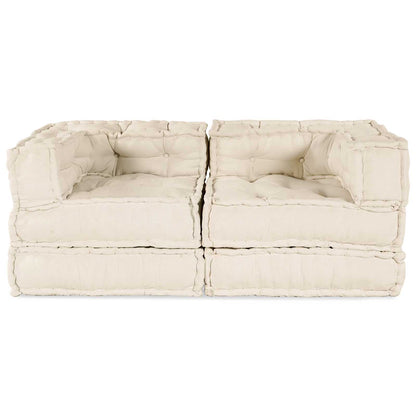 vidaXL Canapé modulaire 2 pièces crème 140 x 70 x 56 cm tissu
