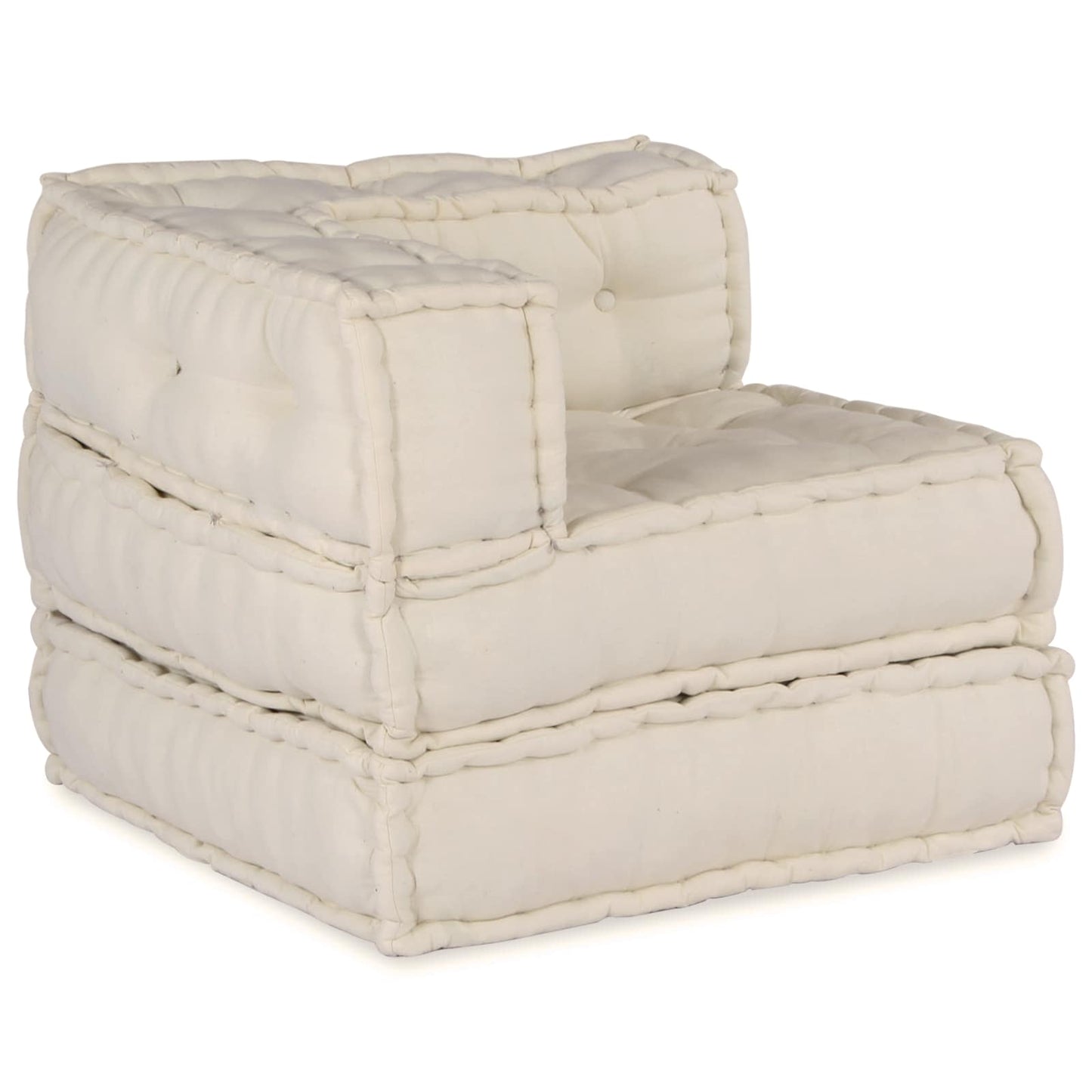 vidaXL Canapé modulaire 3 pcs Crème Tissu