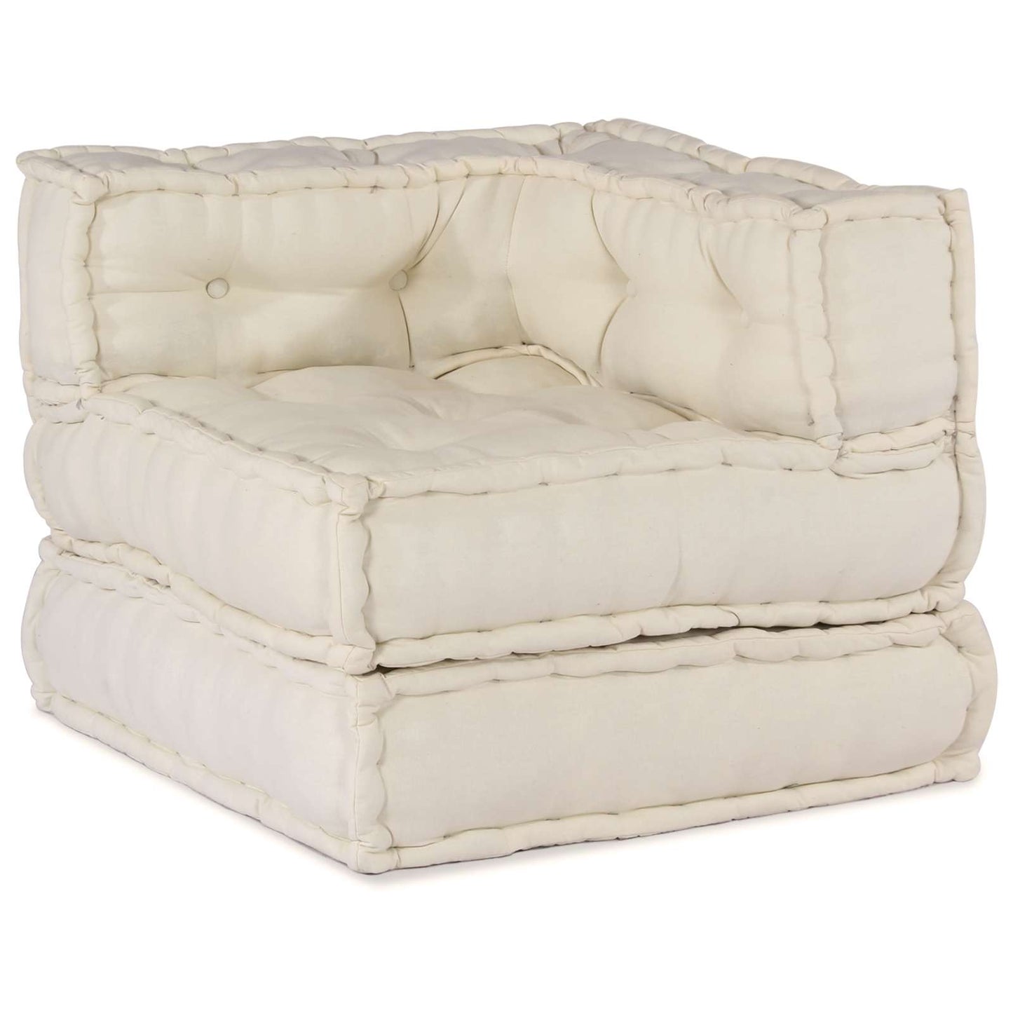 vidaXL Canapé modulaire 3 pcs Crème Tissu