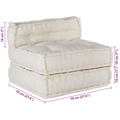 vidaXL Canapé modulaire 3 pcs Crème Tissu
