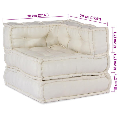 vidaXL Canapé modulaire 3 pcs Crème Tissu