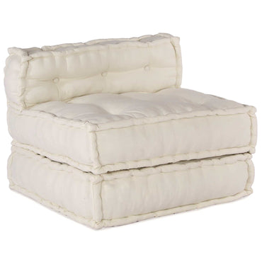 vidaXL Canapé modulable 4 pcs Crème Tissu
