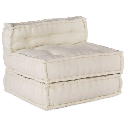 vidaXL Canapé modulable 4 pcs Crème Tissu