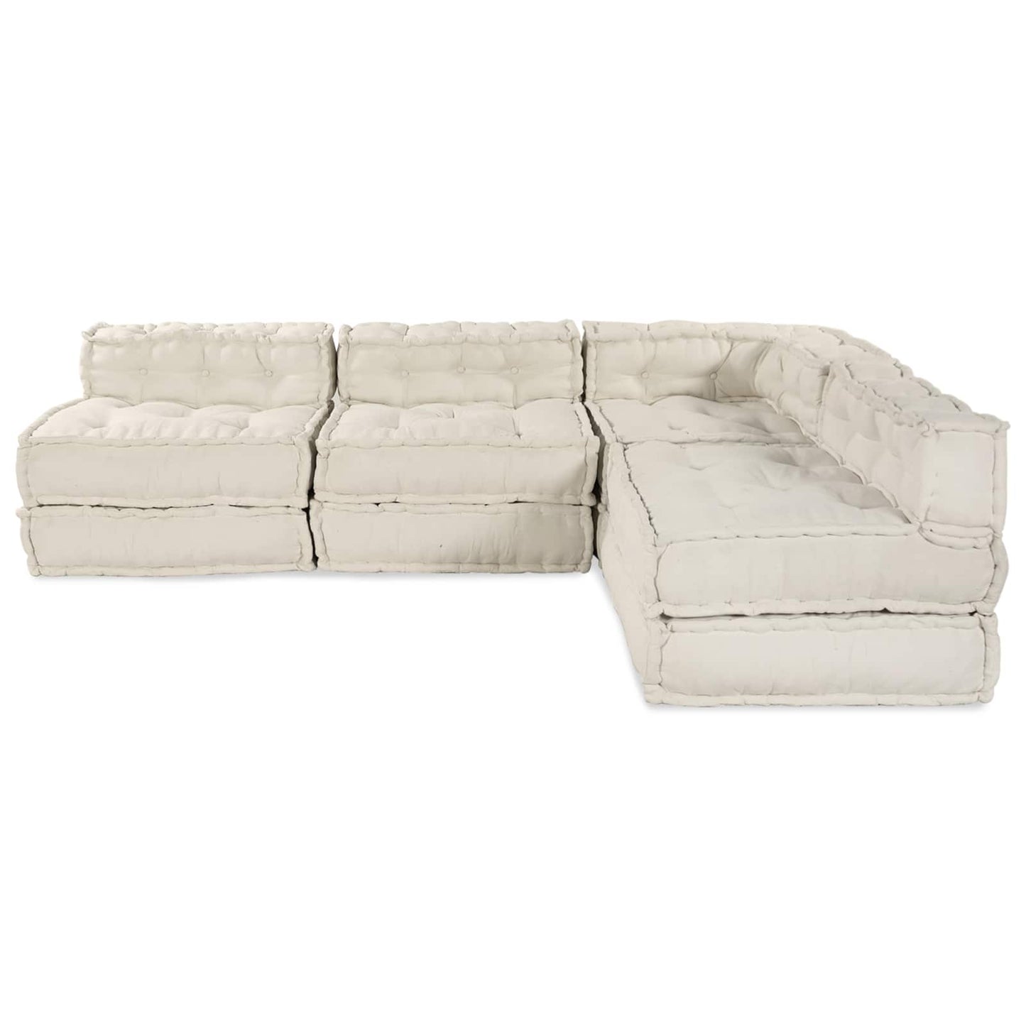 vidaXL Canapé modulable 4 pcs Crème Tissu