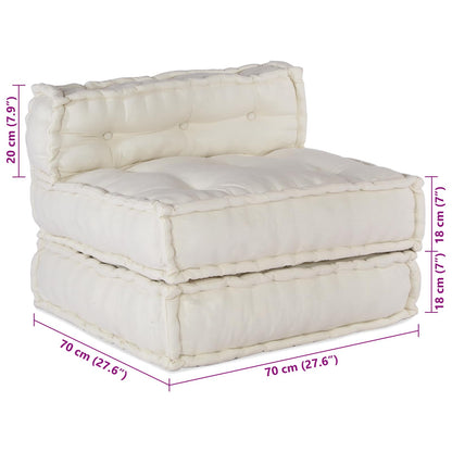 vidaXL Canapé modulable 4 pcs Crème Tissu