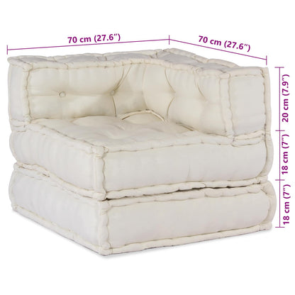 vidaXL Canapé modulable 4 pcs Crème Tissu