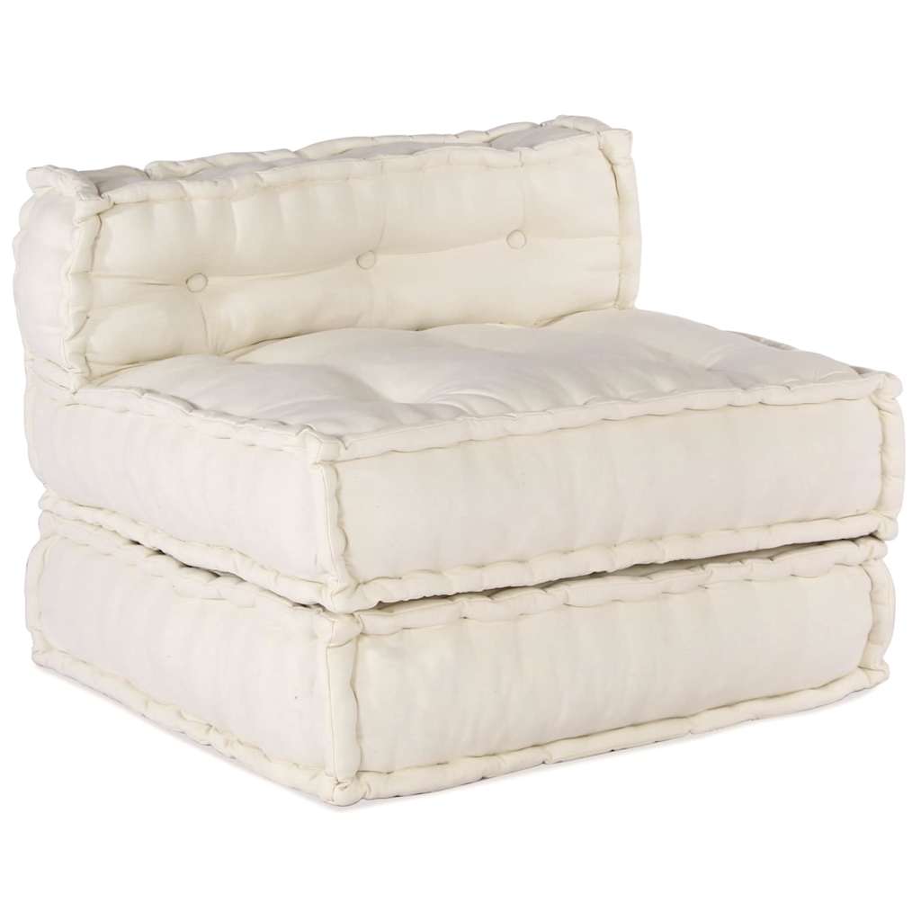 vidaXL Canapé modulable 4 pcs Crème Tissu