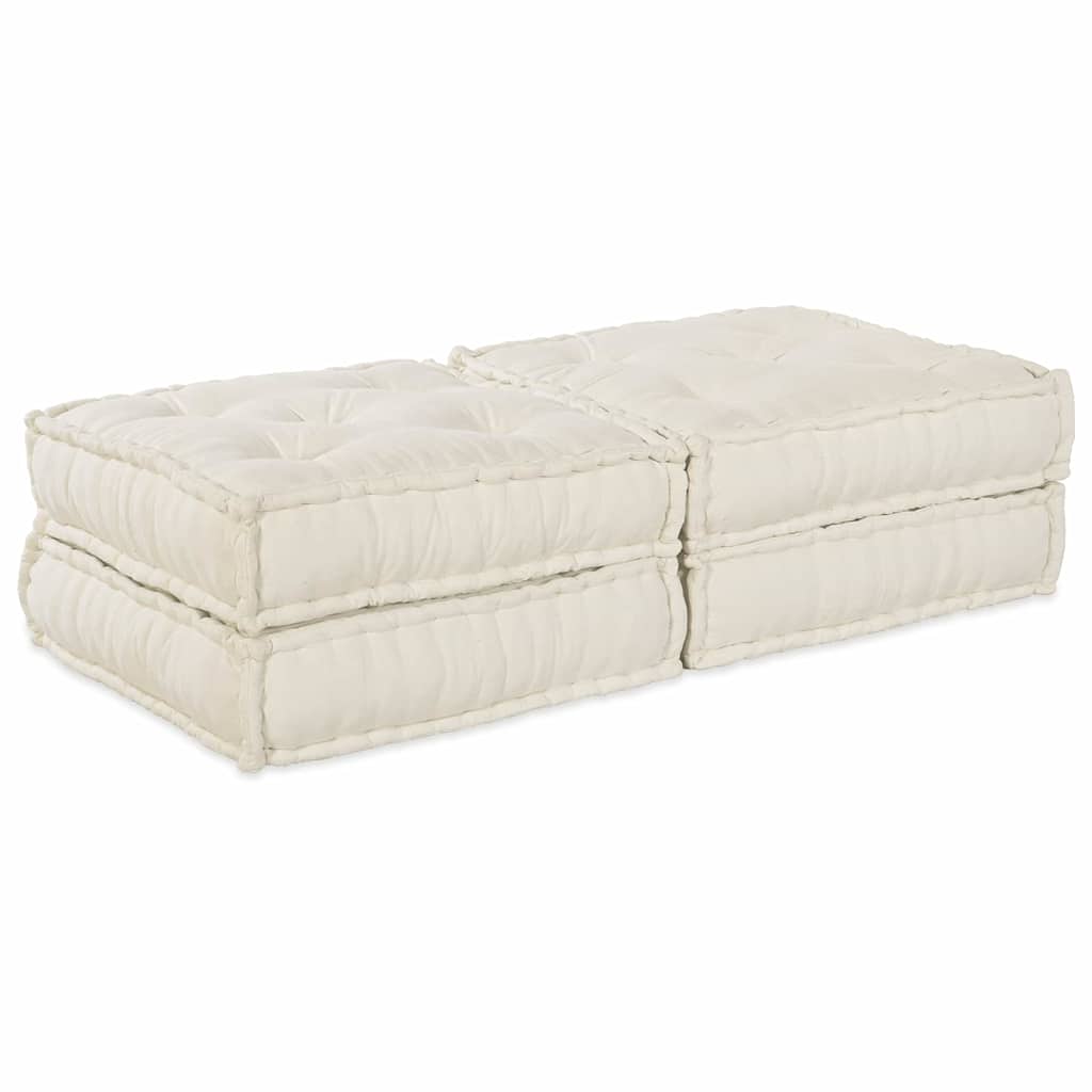 vidaXL Canapé modulaire 2 pcs Crème 140 x 70 x 36 cm Tissu
