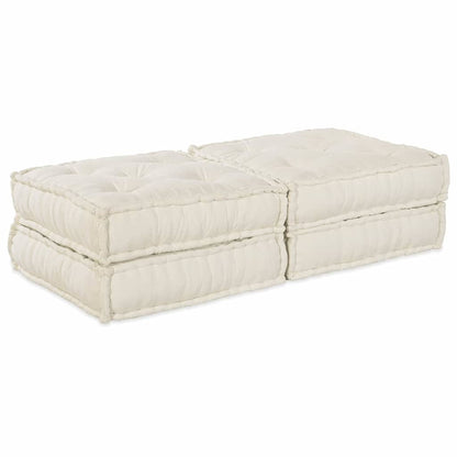 vidaXL Canapé modulaire 2 pcs Crème 140 x 70 x 36 cm Tissu