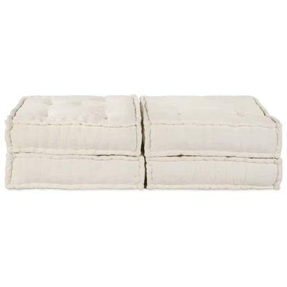 vidaXL Canapé modulaire 2 pcs Crème 140 x 70 x 36 cm Tissu