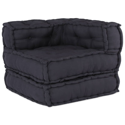 vidaXL Canapé modulable 3 pcs Tissu anthracite