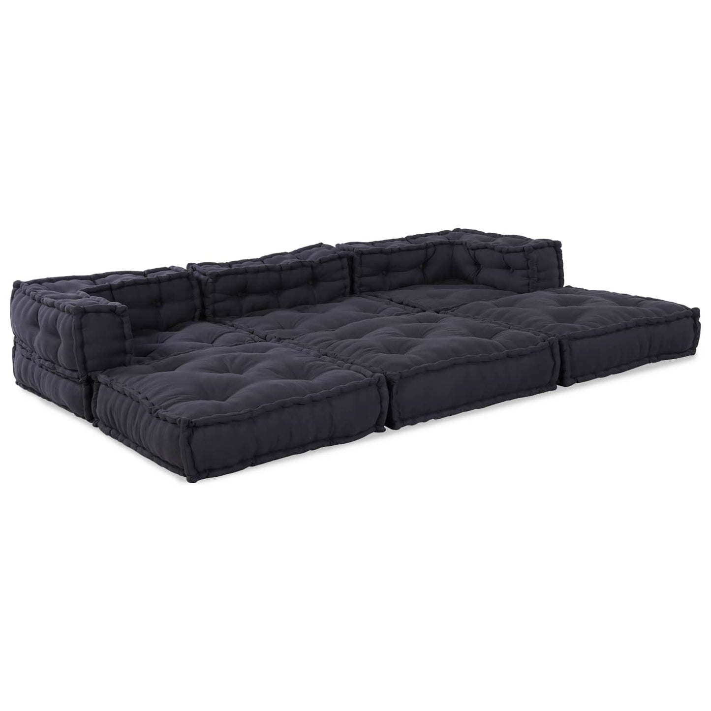 vidaXL Canapé modulable 3 pcs Tissu anthracite