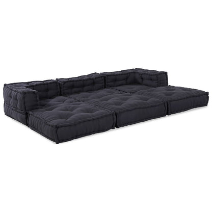 vidaXL Canapé modulable 3 pcs Tissu anthracite