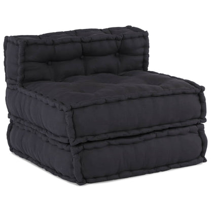 vidaXL Canapé modulable 3 pcs Tissu anthracite