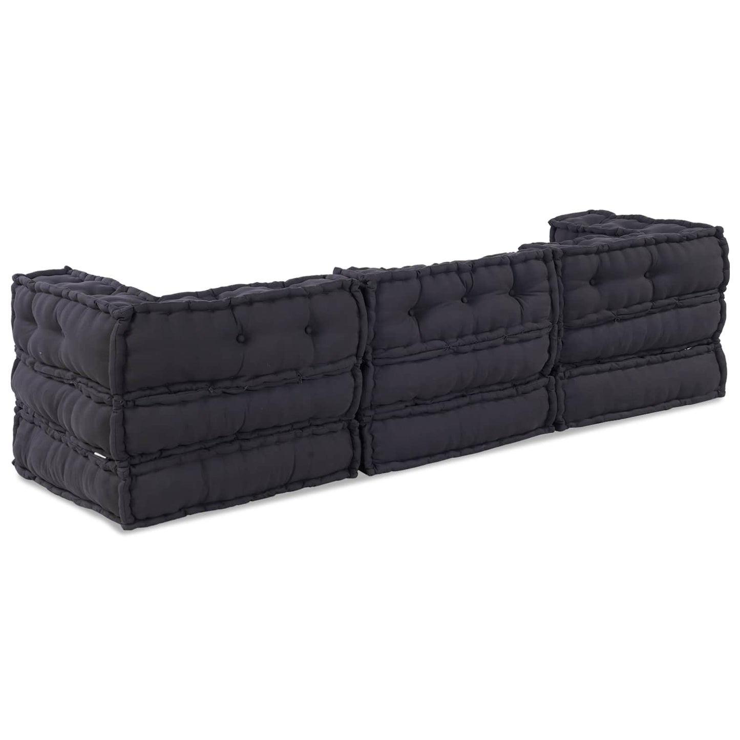 vidaXL Canapé modulable 3 pcs Tissu anthracite
