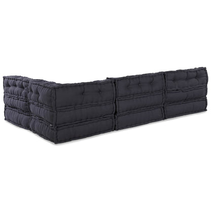 vidaXL Canapé modulaire 4 pcs Tissu Anthracite