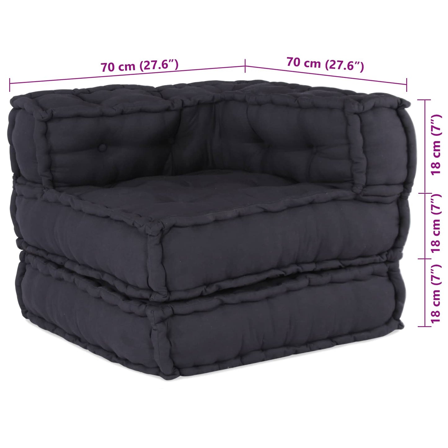 vidaXL Canapé modulaire 4 pcs Tissu Anthracite