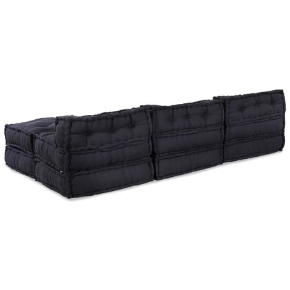 vidaXL Canapé modulaire 4 pcs Tissu anthracite