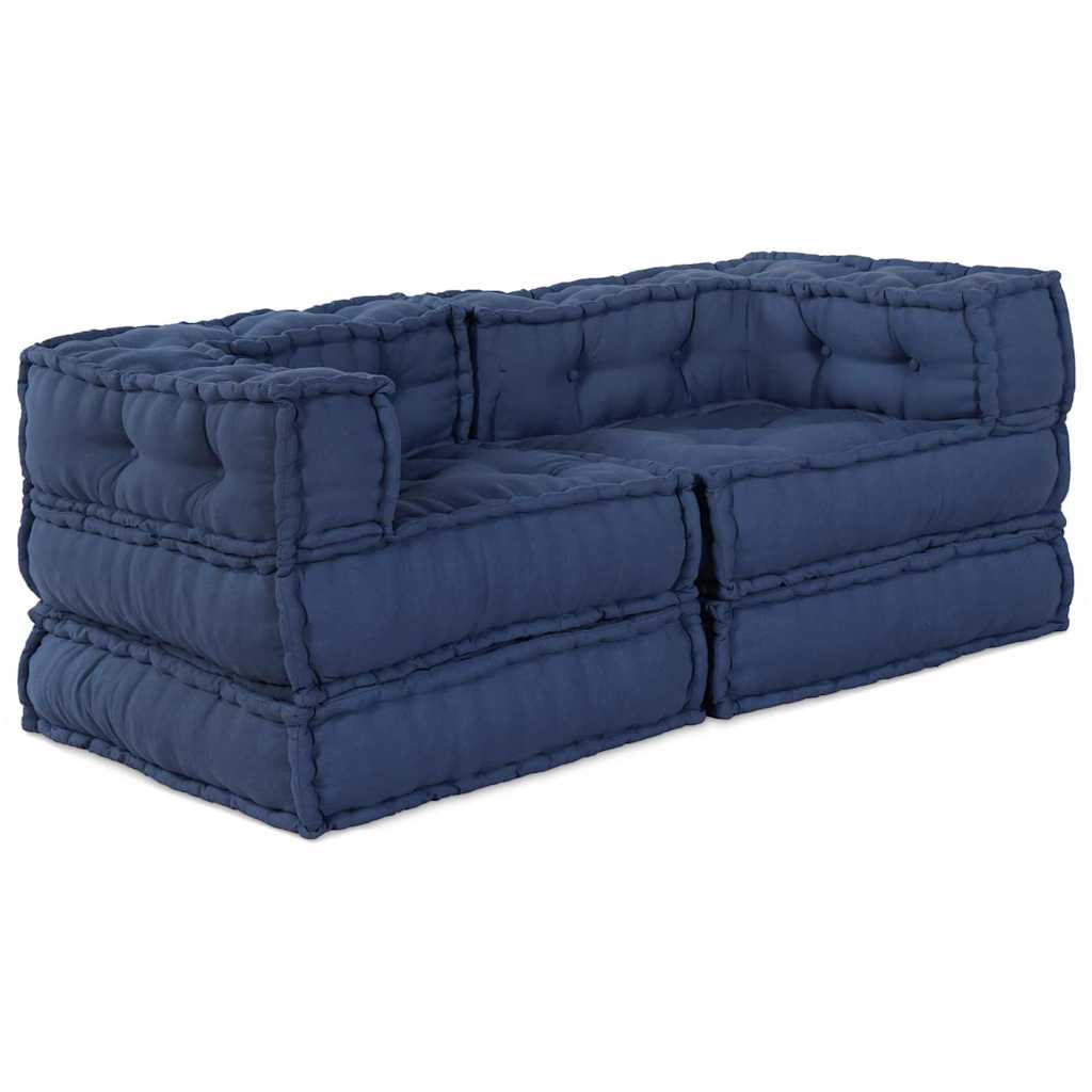 vidaXL Canapé modulaire 2 pcs Indigo 140 x 70 x 56 cm Tissu