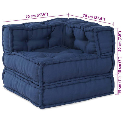 vidaXL Canapé modulaire 2 pcs Indigo 140 x 70 x 56 cm Tissu