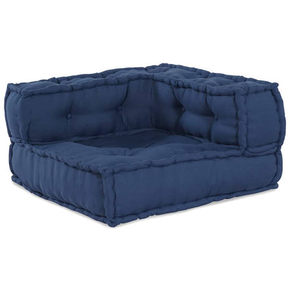 vidaXL Canapé modulable 3 pcs Tissu indigo