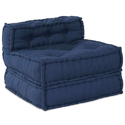 vidaXL Canapé modulable 3 pcs Tissu indigo