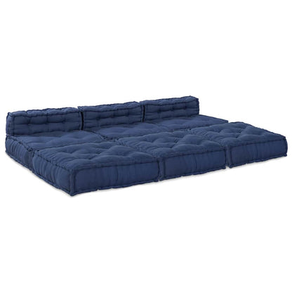 vidaXL Canapé modulable 4 pcs en tissu indigo