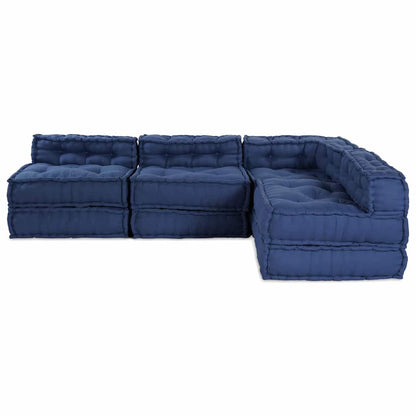 vidaXL Canapé modulable 4 pcs en tissu indigo
