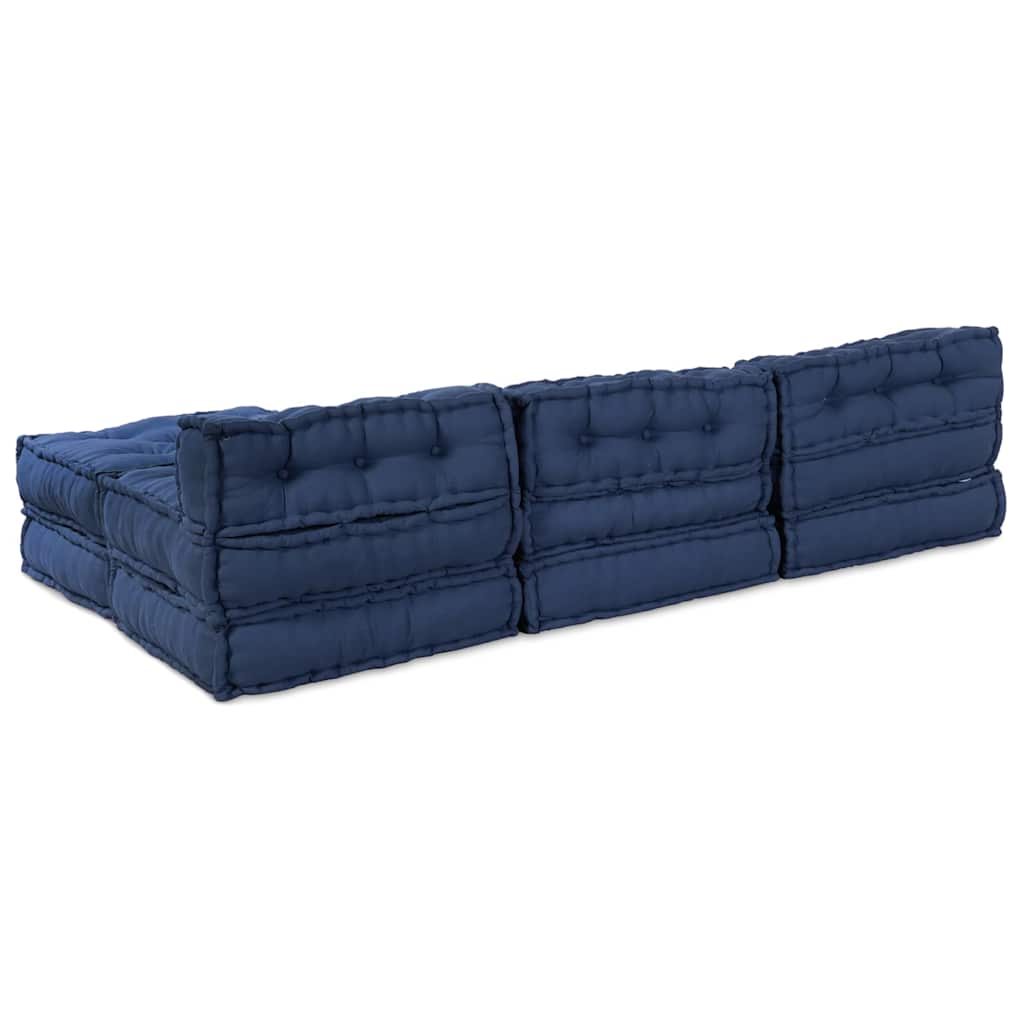 vidaXL Canapé modulable 4 pcs en tissu indigo