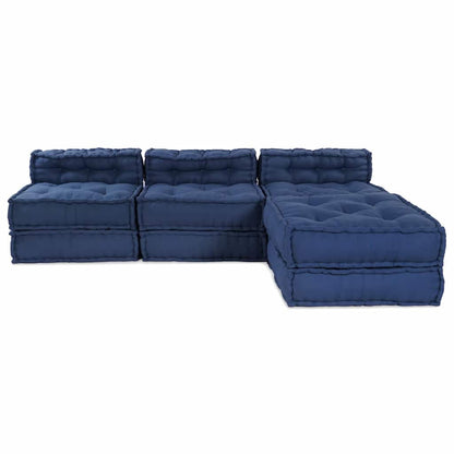 vidaXL Canapé modulable 4 pcs en tissu indigo