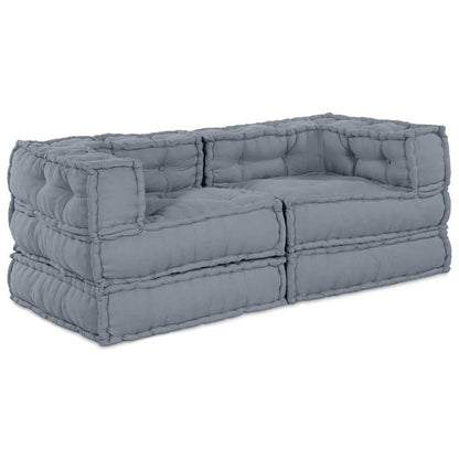 vidaXL Canapé modulaire 2 pcs Gris 140 x 70 x 56 cm Tissu