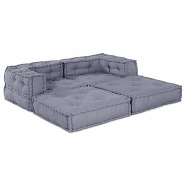 vidaXL Canapé modulaire 2 pcs Gris 140 x 70 x 56 cm Tissu