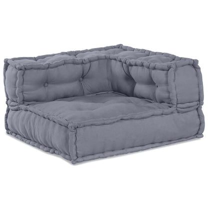 vidaXL Canapé modulaire 2 pcs Gris 140 x 70 x 56 cm Tissu