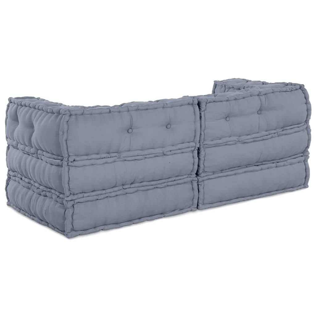 vidaXL Canapé modulaire 2 pcs Gris 140 x 70 x 56 cm Tissu