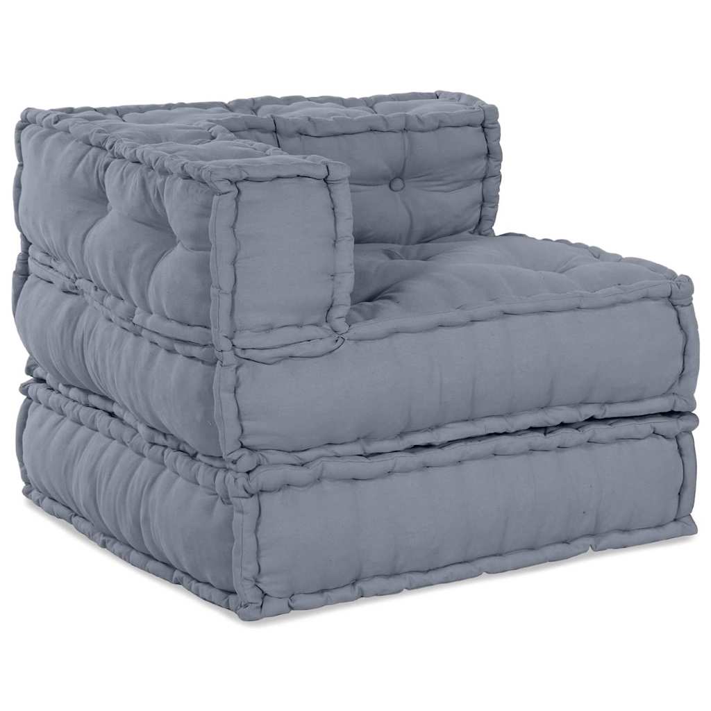 vidaXL Canapé modulaire 3 pcs Tissu gris