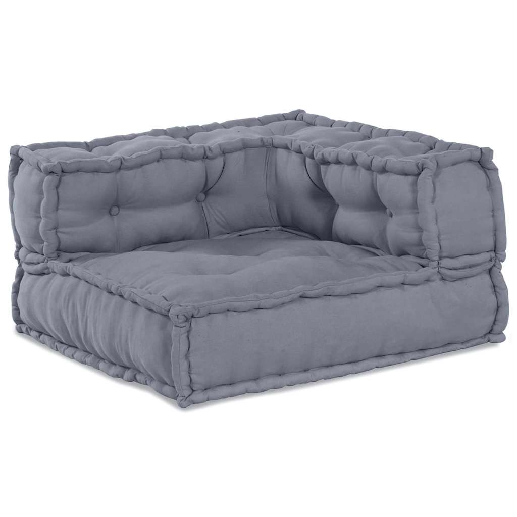 vidaXL Canapé modulaire 3 pcs Tissu gris