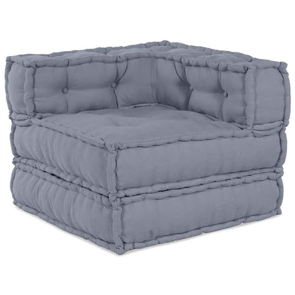 vidaXL Canapé modulaire 3 pcs Tissu gris